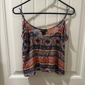 Wet Seal Women's Colorful Patterned Crop Top